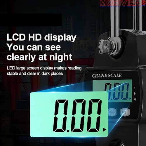 Digital Crane Scale Bow Draw Weight Scale LCD-Digital Electronic Aluminum Alloy Shell Weight 660lb Hanging Weight Scales Portable Travel for Fishing Outdoor as Other Occasions (Black) - color: Black