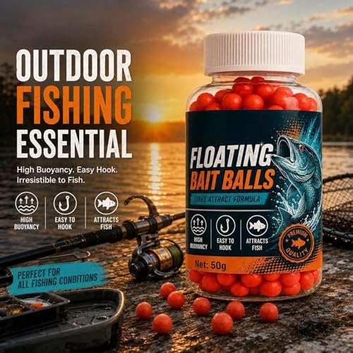 Fish Bait Floating Lure Strike High Buoyancy Floating Bait Pellet Indicator | Bait Balls for High-buoyancy floating bait pellets; fish-attracting formula with Lakes Rivers Sports Outdoors Trout Cod Bass