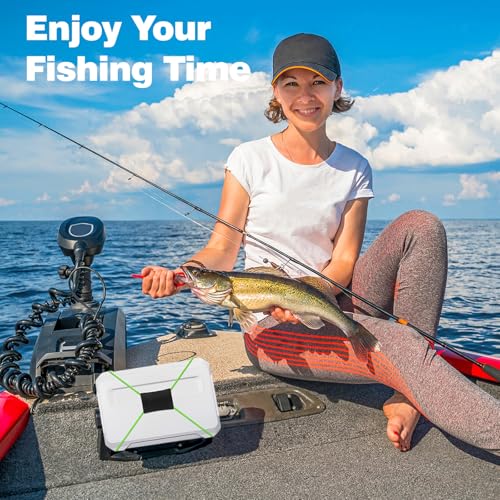 2 Pcs Fishing Graph Cover Straps - Keep Your Fish Finder Cover Secure During Travel - color: Green
