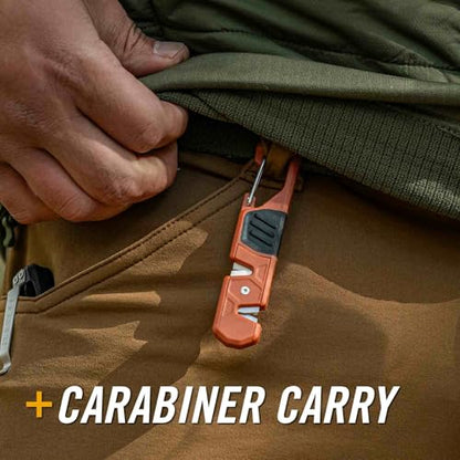 Gerber Edgefield Knife Sharpener, Hunting and Camping Essentials, Includes Edge Angle Guide, 220 Coarse Grit and 600 Fine Grit Sharpeners, Lightweight and Portable, 4" Long, Burnt Orange