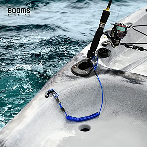 Booms Fishing T02 Fishing Pole Tether, Kayak Paddle Leash, Paddle Board Fishing Accessories, Heavy Duty Fishing Lanyard for Fishing Tools/Rods/Paddles - color: Blue, 2pcs