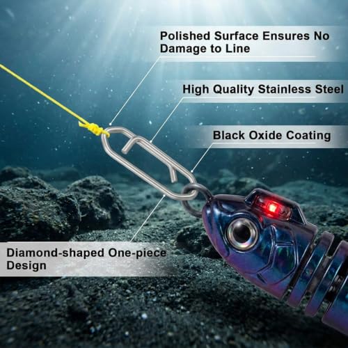 50 PCS Speed Clips for Fishing Lures Fishing Snaps Clips Stainless Steel Bait Quick Connector Freshwater Saltwater Crankbait Popper Minnow Swimbait Tackle High Strength Swivels Snap Lure | Silver Freshwater Saltwater Crankbait Popper Minnow Swimbait Bait