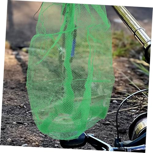 SUPVOX Portable Nylon Fishing Net Bag with Drawstring, 100x60cm Collapsible Fish Keeper Net for Outdoor Live Fish Storage and Crab Catching