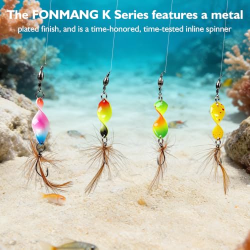 FONMANG Fishing Lure Spinner baits for Freshwater and Saltwater,2026 New Bass Trout Fishing Lures Also for Crappie Salmon Walleye Pike - color: E-10Pcs Twisted spinner