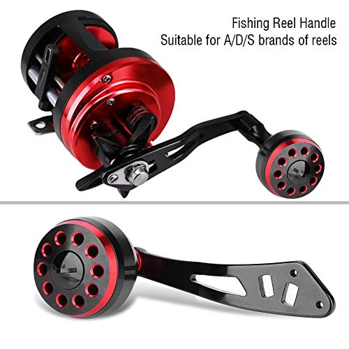 Tbest Knob Power Handle Grip,Fishing Reel Handle CNC Knob with Fittings Replacement Parts Accessory - color: Black+Red