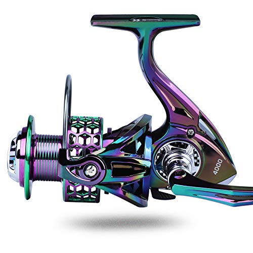 Sougayilang Colorful Fishing Reel 13 +1 BB Light Weight Ultra Smooth Powerful Spinning Reels, with CNC Line Management Graphite Frame, for Freshwater - size: LY2000