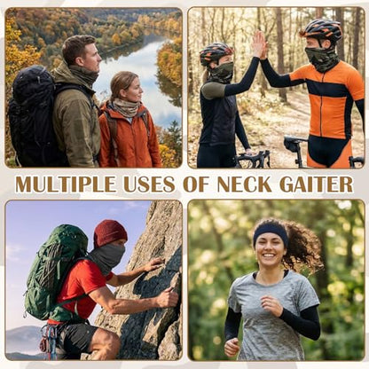 9 Pack Neck Gaiter Sun Protection Face Masks Breathable Windproof Face Cover UV Protection Bandana Scarf for Men Women - color: Solid Color+camo