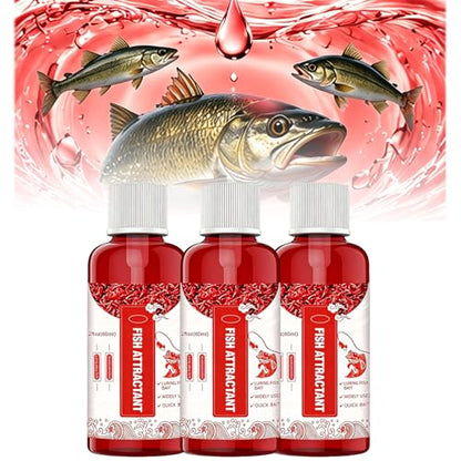New Natural Bait Scent Fish Attractants,Red 40 Fishing Lures,Red Worm Liquid Bait,60ml,Natural Fish Scent,Fish Lure Attraction Enhancer,Smell BaitFood for Fishing Trout,Cod,Carp,Bass - color: 3pcs