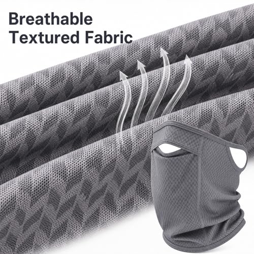 Sun Protection Face Mask with Neck Cover, Cooling Breathable Ear Loop Neck Gaiter for Fishing Cycling Running - color: Gray