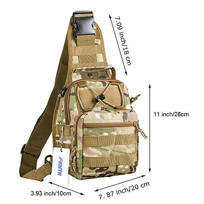 FAMI Outdoor Tactical Bag Backpack, Military Sport Bag Pack Sling Shoulder Backpack Tactical Satchel for Every Day Carry (CP) - color: Cp