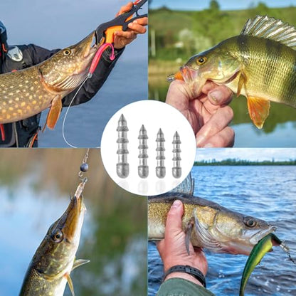 Fishing Nail Weights 70/50pcs Neko Rig Weights Insert Sinkers for Bass Fishing Soft Plastic Lures Wacky Worm Weights Kit Assorted Sizes - size: 1/16oz-50pcs