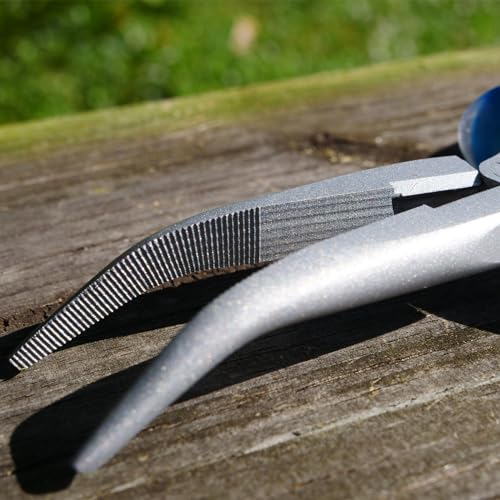 CUDA 8.5" Bent Needle Nose Pliers | Durable Steel Titanium Bonded Fishing Wire, Mono & Fluorocarbon Cutter with Non-Slip Cuda Grips | for Saltwater & Freshwater Use (Pack of 3) - size: One Size (Pack of 3)