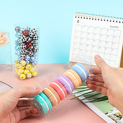 100 PCS Clear PET Plastic Storage Boxes Transparent Present Box Empty Containers Rectangle Cube Candy Chocolate Cookies Treat Case for Christmas,Wedding,Party,Baby Shower (2x2 x6 Inch) - size: 2x2x6 Inch (Pack of 100)
