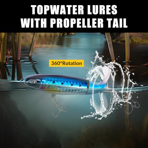 THKFISH Fishing Lures Kit with Multi Jointed Swimbaits Surface Popper Crankbaits Pencil Minnow Frog, 28pcs Topwater Trout Bass Fishing Tackle Fathers Day Fishing Gifts for Men Dad