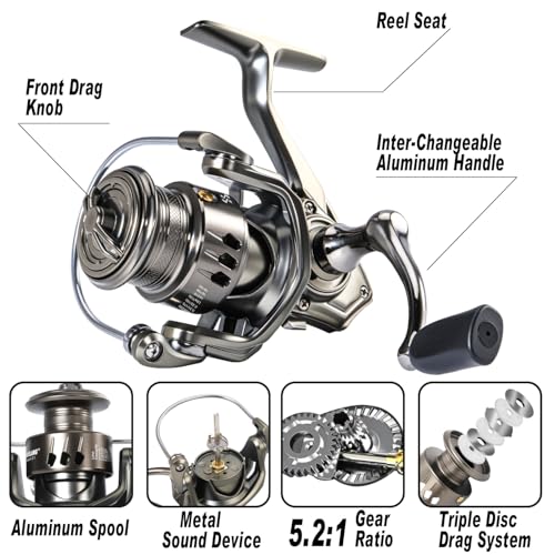 Sougayilang Fishing Rod and Reel Combo – 5.9FT Telescopic Carbon Fiber Fishing Pole with 12+1 BB Spinning Reel, Saltwater Freshwater Kit - color: 2PACK- 5.9FT Fishing Rod and Reel