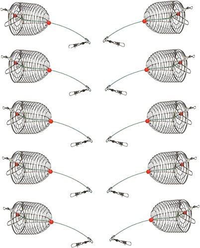 10Pcs/Pk Carp Fishing Bait Trap Cage Feeder Basket Holder Coarse Lure Feeder Carp Fishing Tackle Kit,Size L/M/S Available - size: Small