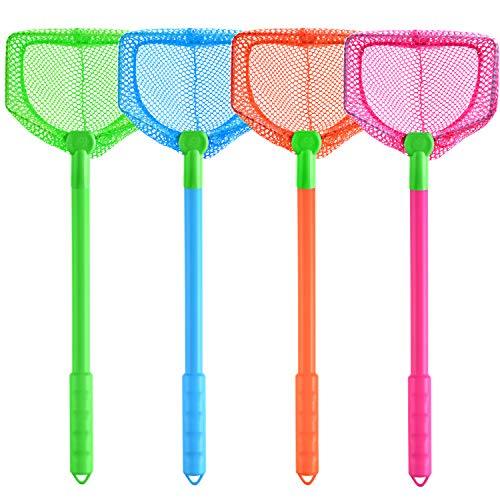 Coopay 4/8 Pieces Butterflies Kids Fishing Net Catching Bug Floating Bait Beach Nets for Outdoor Playing - style: 4 Pieces