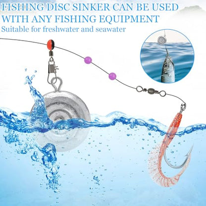 Fishing Weights Sinkers, Disc Sinkers Weights Coin Sinkers Freshwater Saltwater River Bank Surf Fishing Catfishing 1oz 2oz 3oz 4oz - style: 3oz-5pcs