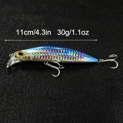 3pcs 11cm 30g Minnow Fishing Lure Kit Isca Carkbait Wobblers Swimbait Fishing Tackle Sinking Artificial Jerbaits Wobbler for Pike Bass Trout Fishing Tackle - color: AH1131-4.3'' 1.1oz