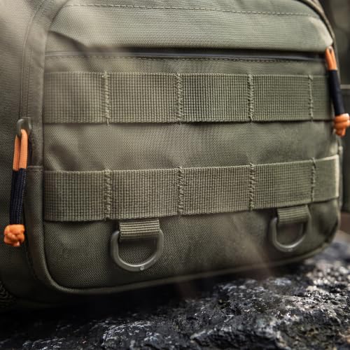 Fly Fishing Backpack Vest, Lightweight Nylon Tackle Chest Pack with Multiple Storage Pockets (Khaki)