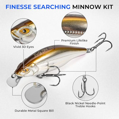 KastKing Superpower Braided Fishing Line and Lure Kit, 4X Braid Line with Hard & Soft Baits, Topwater, Jigs, Rigs&Jerkbaits, Complete Freshwater Fishing Gear Set for Bass,Trout & Walleye,Gift for Men - size: Line: 10 LB-200 Yds, Lure: Trouty Shot 1pc