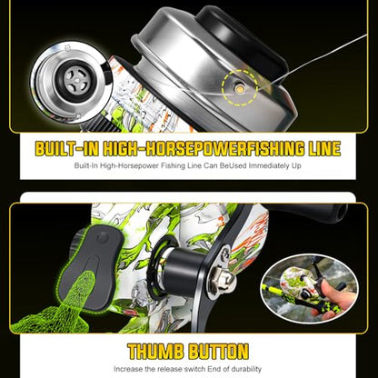 Sougayilang Casting Fishing Rod Reel Combo, 6ft High Carbon Ultralight Fishing Pole, Slow Speed 3.9:1 Gear Ratio Baitcaster Reel, Complete Freshwater Kit for Trout Bass Panfish Stream Fishing(2 packs)