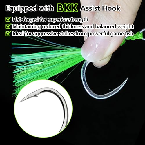 Eupheng Fishing Assist Hooks for Topwater Lures, Dancing Stinger Jigging Hooks Replacement Fishing Hooks for Freshwater & Saltwater - size: #5/0-3PCS, style: Single Assist Hooks for Topwater Lures