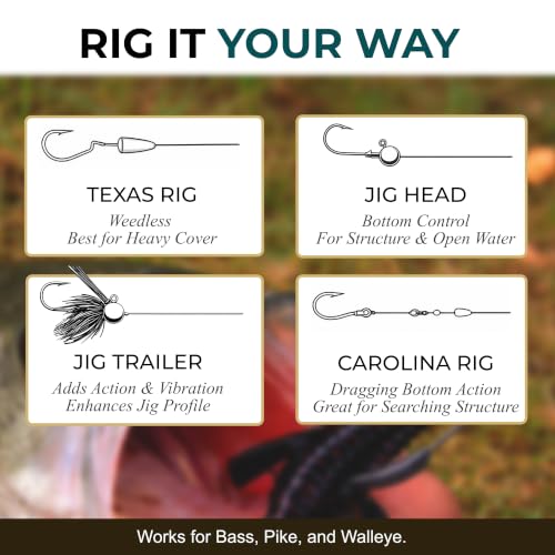 Pulse Craw Soft Plastic Crawfish Lure – 3.9" (100mm), 10-Pack, Rage-Style Craw Bait for Bass Fishing, Texas Rig & Jig Trailer - color: Green Pumpkin