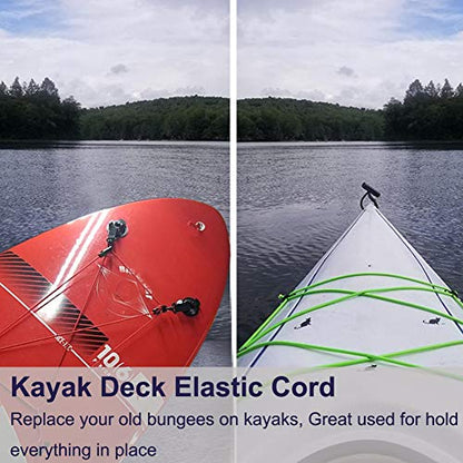 1/4" Elastic Bungee Shock Cords, 25 Feet Marine Grade Kayak Heavy Stretch String Rope & Tie Down Trailer Straps for DIY Projects Brown | Marine Grade, Tie Down Trailer Straps, DIY Projects, Heavy Duty Absorbent Elastic Cord for Kayak Deck, Camping, Crafti