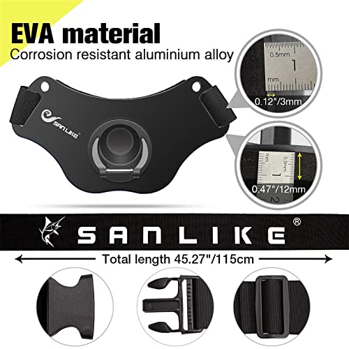 SANLIKE Fishing Belt Fight Belt Adjustable Aluminum Waist Fighting Belt Rod Holder Stand-up Fishing Belt - color: Black