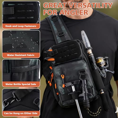 Hikary Fishing Backpack with Tackle Boxes,Fishing Tool Kit,Lightweight Outdoor Water-Resistant Fishing Shoulder Bag with Rod Holder Fisherman Gift Saltwater Freshwater - color: Green