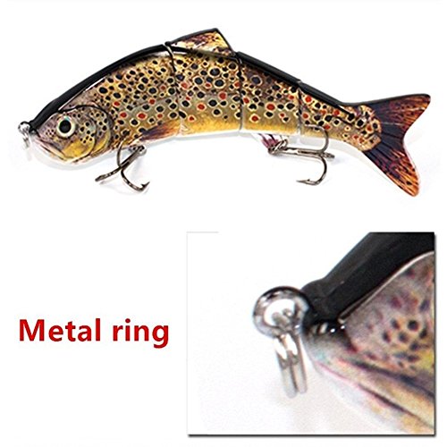 4 Segment Fishing Lures with BKK Hooks for Fishing, Easy Catch | 4.76oz Heavy-Duty Big Giant Sinking Lifelike Swimbaits for Bass, Trout, Crappie, Walleye, Pike, Great for Fisherman, Dad Gift