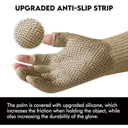Riverruns Wool Fishing Gloves - Winter Fingerless Knitted Gloves for Men and Women 3-Cut Fingers Warm Gloves for Cold Weather, Fly Fishing, Ice Fishing, Kayaking - color: Coffee