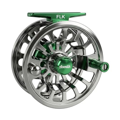 Aventik FLK II Fly Fishing Reel Aluminum Trout 3/5, 5/7, 7/9wt Large Arbor Freshwater Fly Reel - size: 5/7wt, style: Silver-without Line