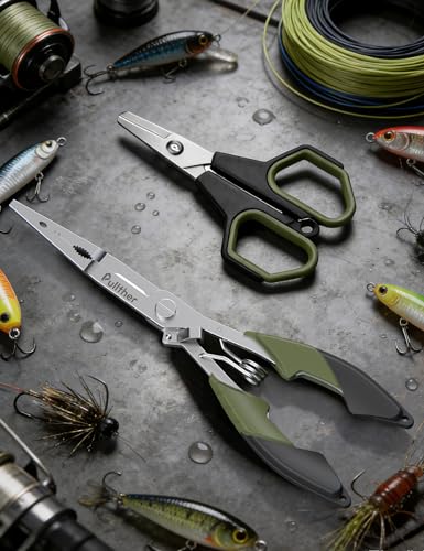Fishing Tools Kit, Fishing Pliers,Fishing Scissors, Fishing Line Cutter for Braided Fishing Line,Fishing Gear with Lanyard - color: 8"Fishing Pliers Green