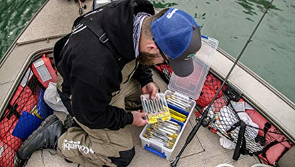 Flambeau Outdoors 4510 Clear Fishing Organizer - Super Half Satchel Soft Fishing Lure Storagees, Bait Organizer, Tuff Tainer with Zerust Anti-Rust Dividers - size: 15x8x6.25-Inch