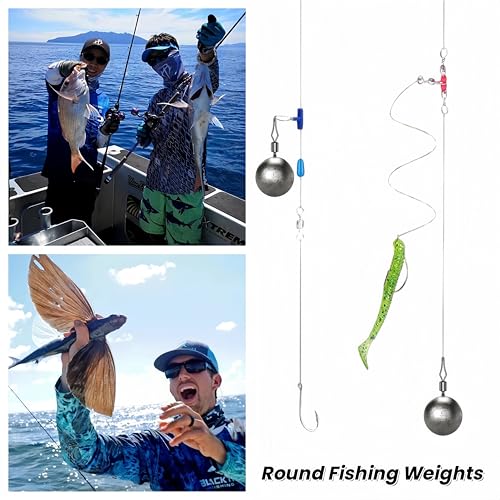50Pcs Round Fishing Weights Sinkers Ball Fishing Weights Casting Drop Shot Sinkers Catfishing Sinkers Lead Weights Sinkers with Barrel Swivels for Saltwater Freshwater Fishing-(3.5-10g) - size: 3/16oz(5g)-50 Pack