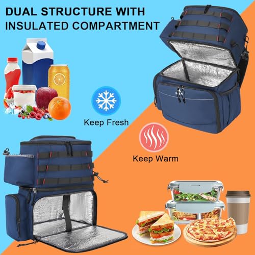 MATEIN Fishing Backpack, Water Resistant Tackle Storage Bag with Rod Holders & Cooler, Fishing Gifts for Men - color: Blue