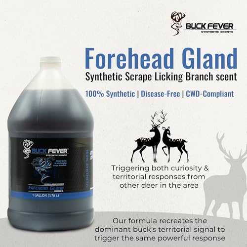 Buck Fever Forehead Gland – Syntheticly Formulated Buck Lure & Deer Attractant (not just Limited to Whitetail Deer) for Mock Scrapes, Licking Branches - Year-Round Hunting Scents - size: 1 Gallon
