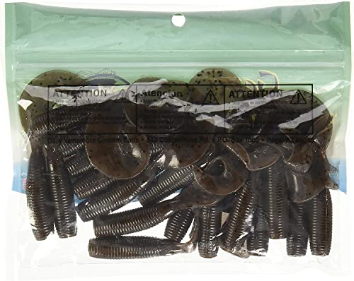 Yamamoto 5" Single Tail Grub Soft Plastic Fishing Angling Swimbait Lures with Tail-Curling Action - 20 Pack - color: CINNAMON W/ LARGE BLACK FLAKE (20 PACK), size: 5" SUPER GRUB