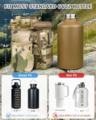 COOLYARD Water Bottle Holder with Strap Crossbody Sling Carrier Bag with Phone Pocket Molle Tactical Pouch for Walking Hiking Camping Gym Travel - color: CP Camo