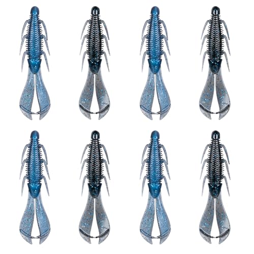 6th Sense – Bodega Craw 3.5 Soft Plastic Craw, Finesse Bass Fishing Lure for Flipping, Pitching, and Jig Trailers – Made in the USA - color: Black N Blue Pro