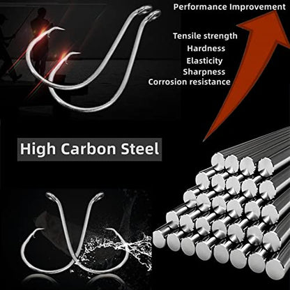 Circle Hooks Fishing Hooks 2X Strong 170PCS/Box|220PCS/Box Octopus Catfish Fish Bulk Fishing Hooks Set Saltwater Freshwater Gear Equipment#1 1/0 2/0 3/0 4/0 5/0 6/0 8/0 10/0 - color: BLACK-220PCS