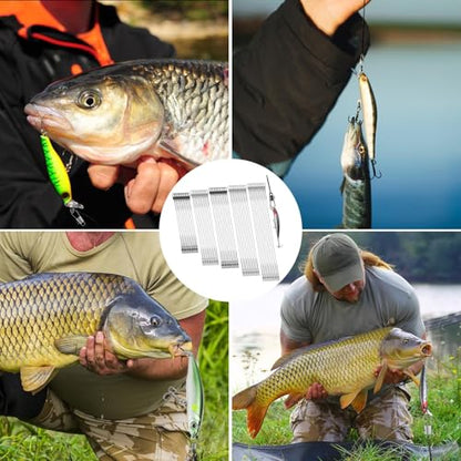 DONQL 50pcs Fishing Leaders, Stainless Steel Fish Line, 10/15/20/25/30cm Wire with Swivels Snaps Connect Fishing Gear and Equipment Tackle Kit, for Bait Lures Rigs Hooks - color: Black
