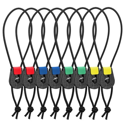 SAMSFX Fishing Rods Belt Stretchy Wrap Pole Straps Elastic Cable Ties for Casting, Spinning & Fly Rods - color: 8pcs, Green Red Blue and Yellow Mixed C