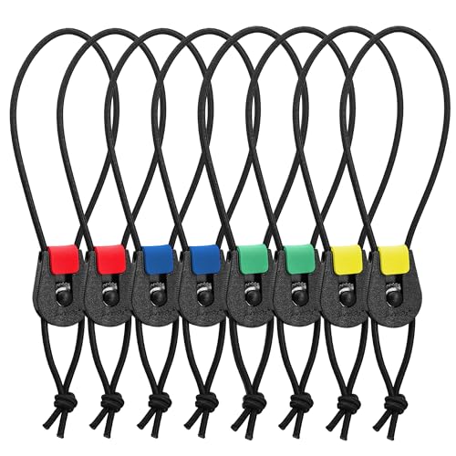 SAMSFX Fishing Rods Belt Stretchy Wrap Pole Straps Elastic Cable Ties for Casting, Spinning & Fly Rods - color: 8pcs, Green Red Blue and Yellow Mixed C