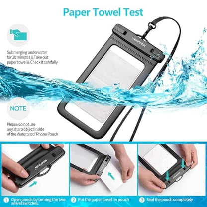 4 Pack 8.5“ Waterproof Cell Phone Pouch - Underwater Dry Bag Case Lanyard - Water Proof Clear Holder Protector for iPhone 16 15 14 Pro Max Plus Samsung Galaxy S25 S24 Ultra Note for Beach Swimming - color: 4 Pack Green