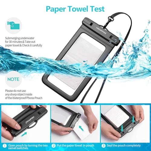 4 Pack 8.5“ Waterproof Cell Phone Pouch - Underwater Dry Bag Case Lanyard - Water Proof Clear Holder Protector for iPhone 16 15 14 Pro Max Plus Samsung Galaxy S25 S24 Ultra Note for Beach Swimming - color: 4 Pack Purple