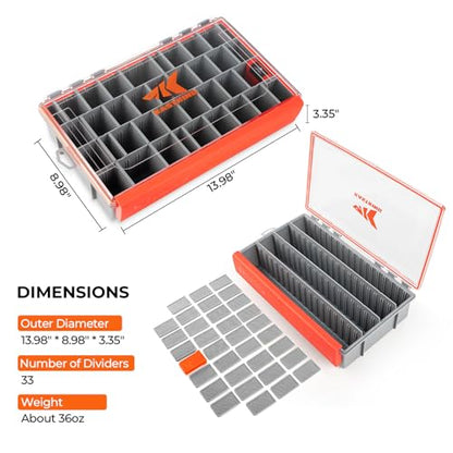 KastKing HyperSeal Waterproof Tackle Box, 3700 Deep Tackle Trays, Fishing Tackle Box Organizer With Removable Dividers, Fishing Gear & Fishing Accessories Storage, 1 Pack - size: 3700 Deep(1 Pack with compartment)