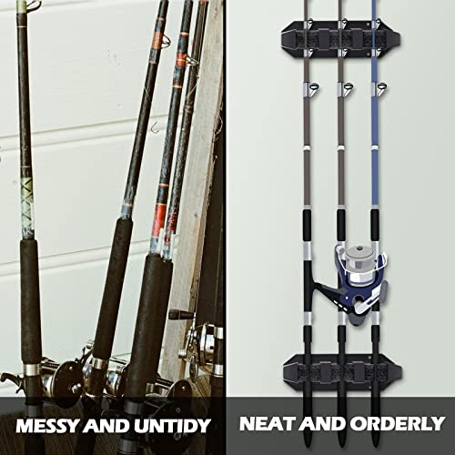 Sratte 4 Pcs Rod Holders for Fishing Boat Wall Mount Fishing Pole Holders Horizontal EVA Foam Garage Rod Rack Summer Boat Accessories for Men Gifts